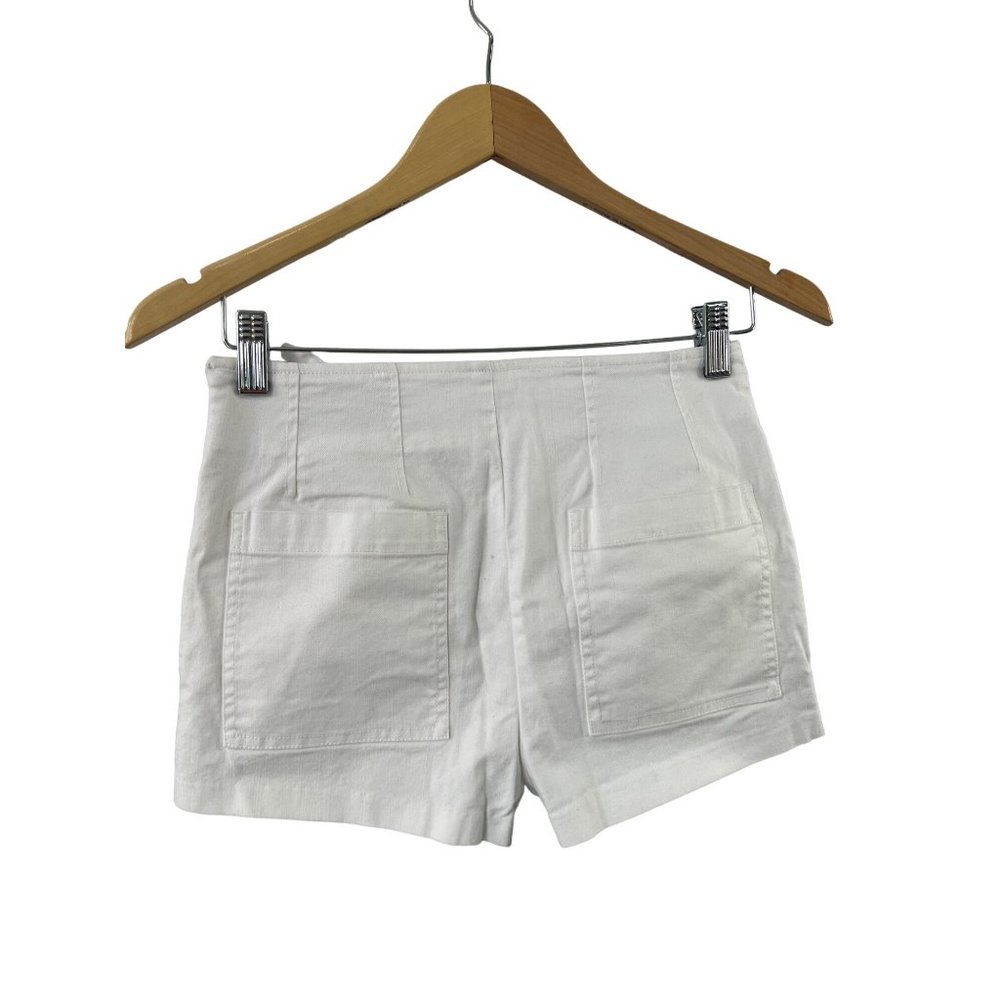 Capulet Ravenna Lace Front Short Womens XS High Rise Side Zip White Cotton Blend - Picture 2 of 8